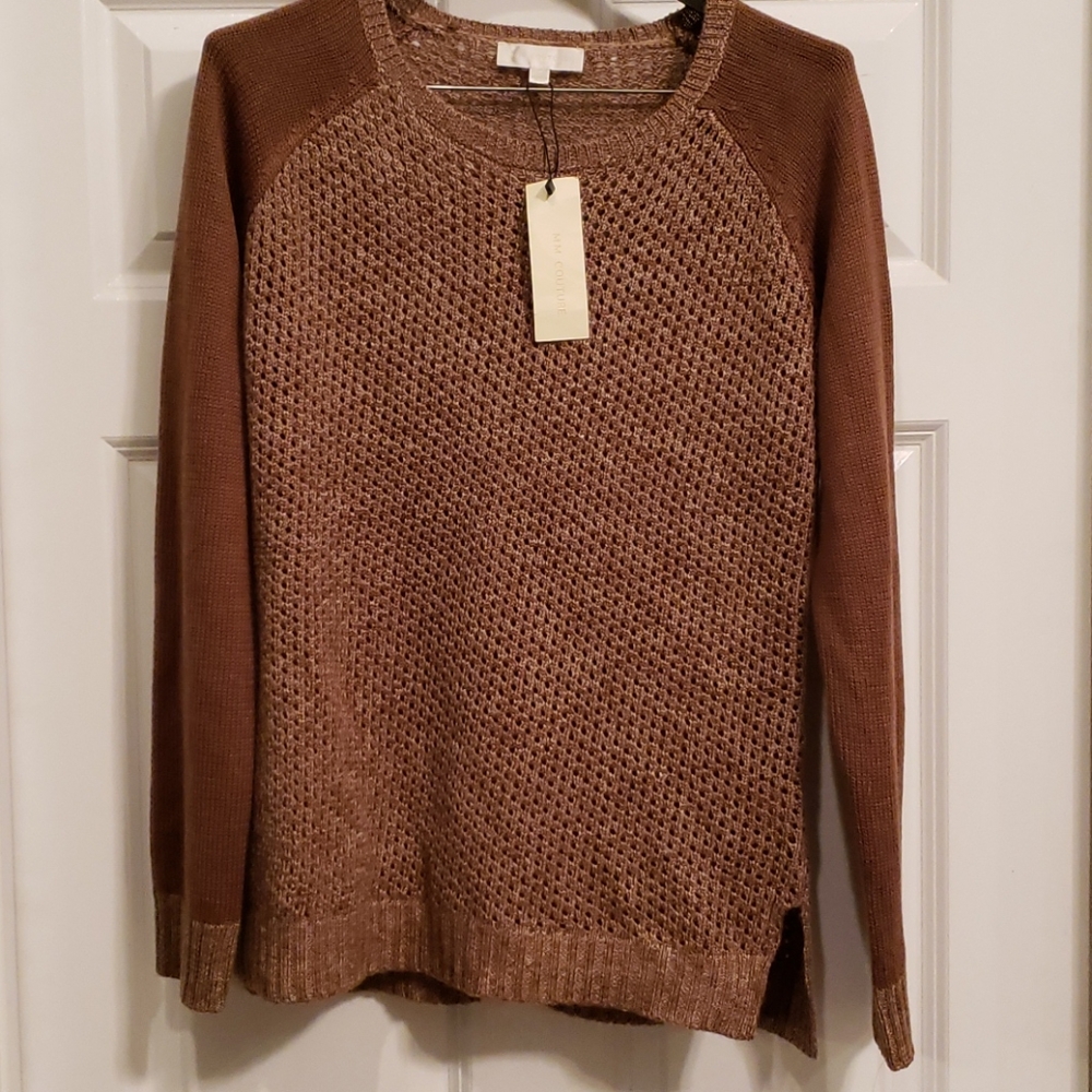 MM Coulture Sweater Multi Color Brown Sz. L  NWT
